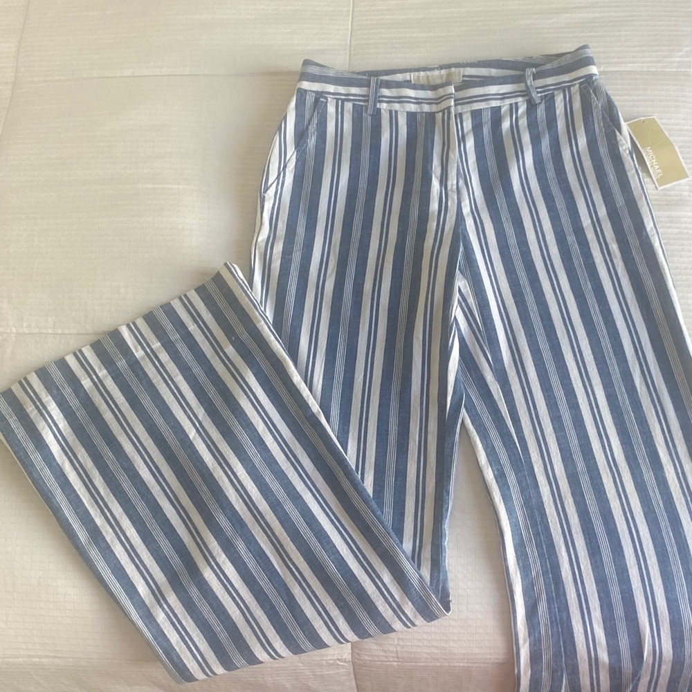 Michael Kors Navy and White Striped Garment